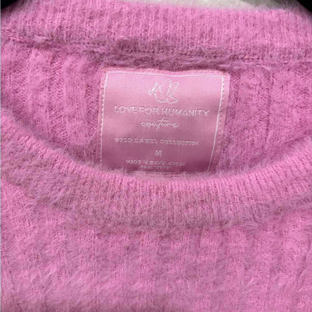 Lovers + Friends Soft Pink Crew Neck Sweater - Picture 3 of 3